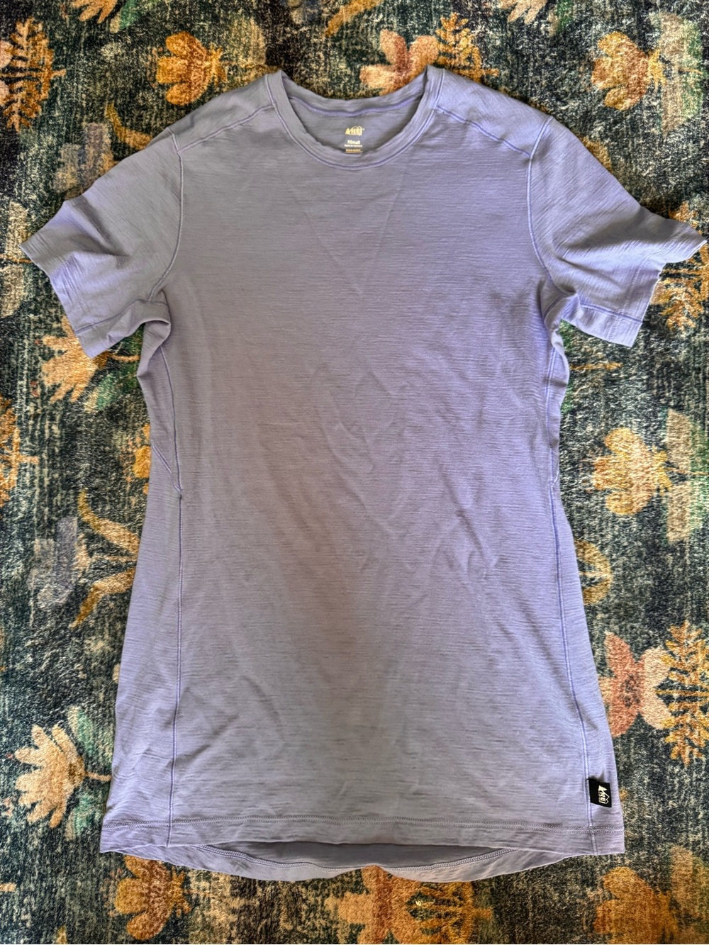 REI Lavender Merino Wool Short-Sleeve Crewneck Tee